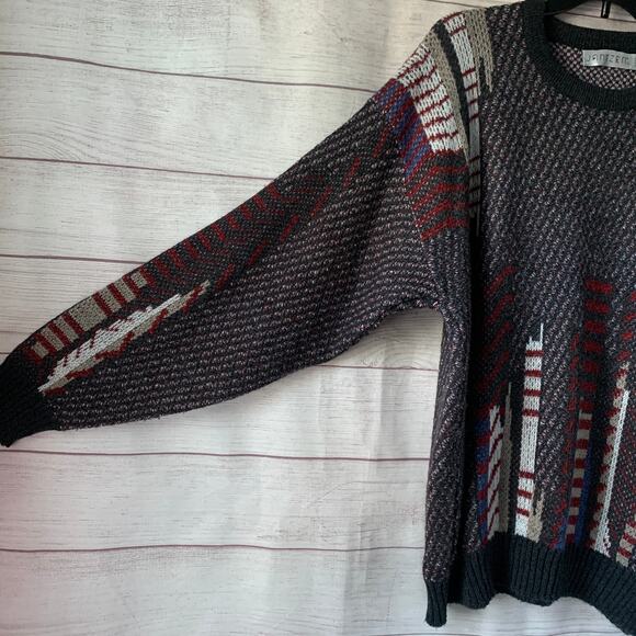 Vintage Jantzen Men's Knit Sweater Multicolor 90s Long Sleeve Pullover Size L - Picture 4 of 10